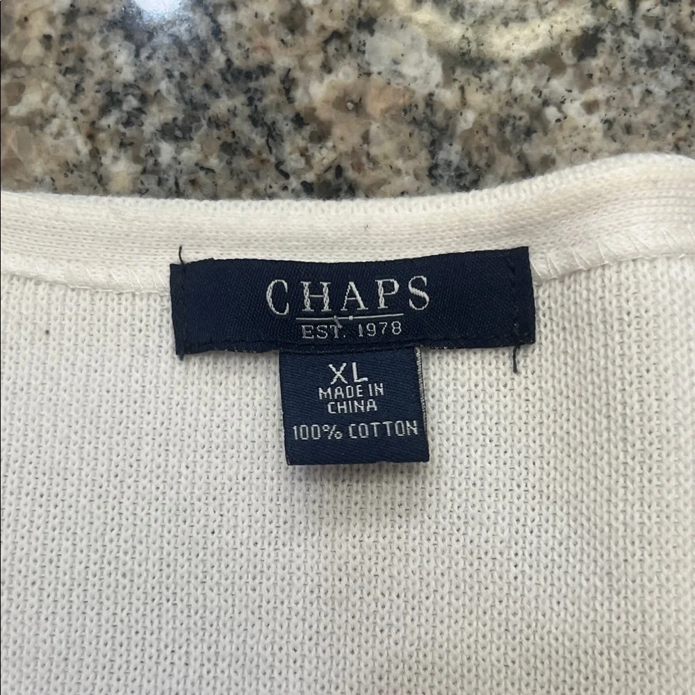 #280 Chaps Black and White Striped Sweater, NWOT - Picture 4 of 7